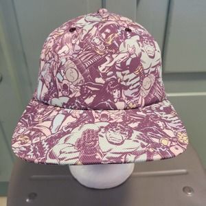 Marvel Iron Man Hulk SpiderMan Thor AOP Snapback 5 Panel Hat Cap VERY RARE